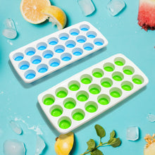 21 Cavity Up Ice Cube Trays - Easy Release, Flexible Silicone Bottom - Stackable, BPA Free, Food Grade - for Convenient Freezer Ice Making (2 Pc Set) - Justgrabit Inc.