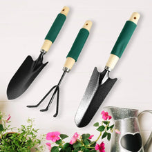 Gardening Tools - Hand Cultivator, Trowel, Heavy Duty with Ergonomic Wooden Handle for Transplanting and Digging (3 Pcs Set) - Justgrabit Inc.