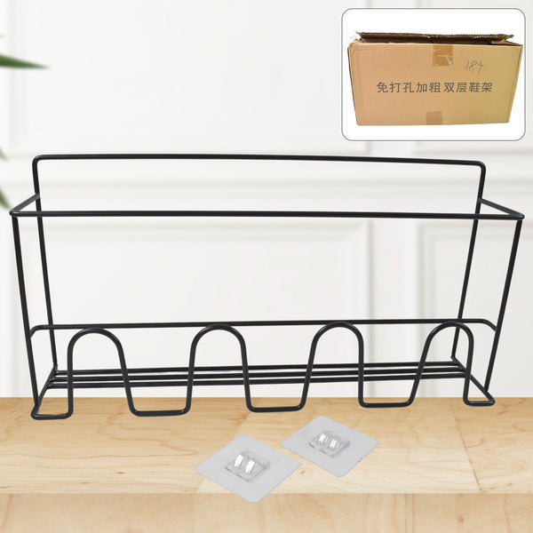 Metal Self Adhesive Multipurpose Kitchen Accessories Organizer Rack Wall (1 Pc) - justgrabit.in | Just Grab It