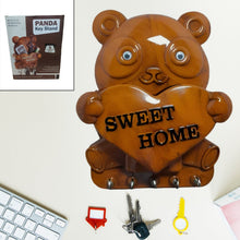 Cute Plastic Panda Key Holder, Wall Key Rack with 5 Hooks (1 Pc) - justgrabit.in | Just Grab It