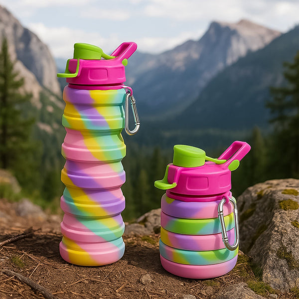 Colorful Collapsible Silicone Water Bottle (1 Pc) - justgrabit.in | Just Grab It