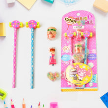 Fun Candy Design Pencil Set with Accessories Set (1 Set ) - justgrabit.in | Just Grab It