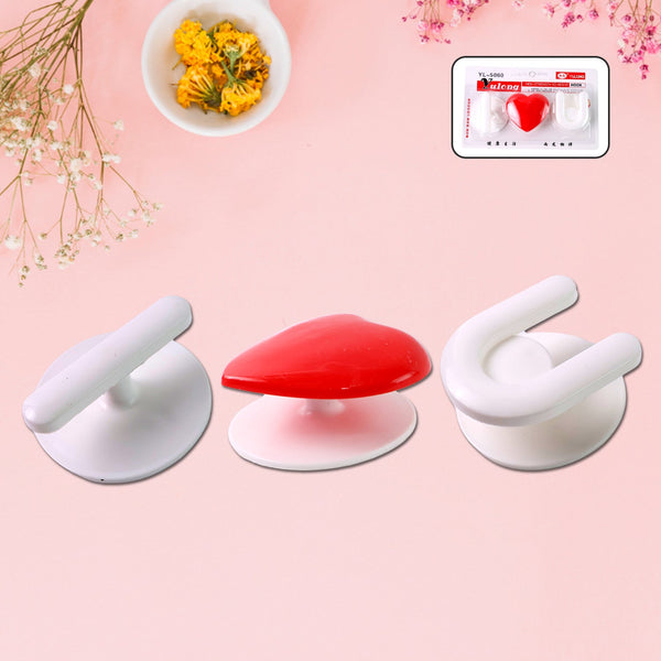 Adhesive Wall Hook Set For KItchen, Bathroom & Home (3pc) - justgrabit.in | Just Grab It