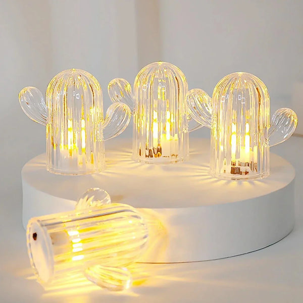Cute Cactus LED Night Light (Cactus / 4 Pcs Set) - justgrabit.in | Just Grab It