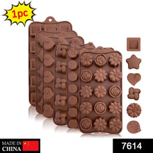 Silicone Food Grade Reusable Non - Stick Multi Shape 15 Cavity Chocolate Mold, Diwali - Justgrabit Inc.