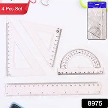 Plastic Geometry Set, Triangle Ruler Protractor Straight Ruler (4 Pcs Set) - Justgrabit Inc.