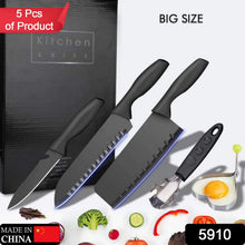 5 - Piece Stainless Steel Kitchen Knife Set – Chef, Chopping, Utility, Butcher Knives - justgrabit.in | Just Grab It
