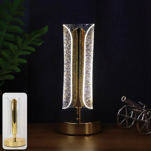 Luxury Tall Cylindrical Crystal Table Lamp (1 Pc) - justgrabit.in | Just Grab It