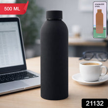 Stainless Steel Double Wall Vacuum - Insulated Drink Water (Black / 500 ML Approx) - justgrabit.in | Just Grab It