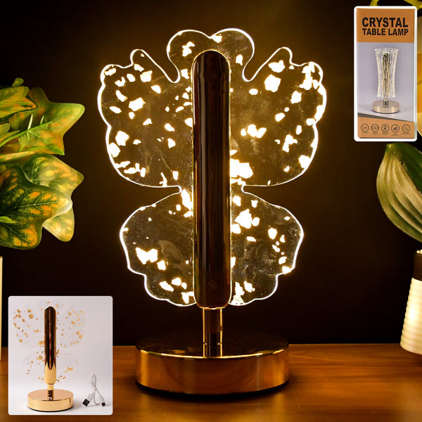 Luxury Golden Crystal LED Table Lamp (1 Pc) - justgrabit.in | Just Grab It