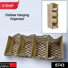 Fabric Hanging 4 - Shelf Closet Cloth Organizer - justgrabit.in | Just Grab It