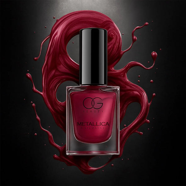 OG Beauty Premium Scarlet Red Metallica Nail Polish (1 Pc / 10 ML) - justgrabit.in | Just Grab It