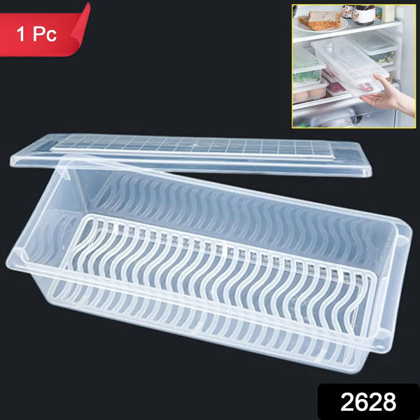 Food Storage Container with Removable Drain Plate and Lid, 1500 ml (Pack of 1 Pc) - Justgrabit Inc.