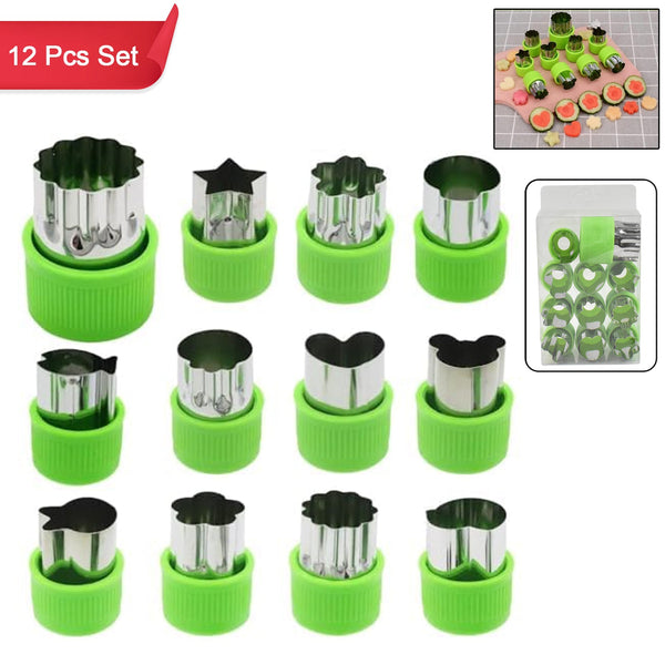 Stainless Steel Cookie Cutter Shapes Set, Baking Cooking Food Decoration (12 Pcs Set) - justgrabit.in | Just Grab It
