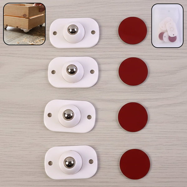 Heavy - Duty Furniture Moving Roller Mini Wheels (4 Pc Set) - justgrabit.in | Just Grab It