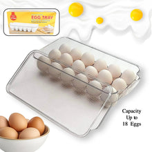 Plastic 18 Cavity Egg Storage Box Or Egg Trays For Refrigerator With Lid & Handles High Quality, Rectangular Egg Tray Box For 18 Egg (1 Pc) - Justgrabit Inc.