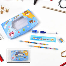 Cartoon Metal Compass Box for Kids with Stationery (6 Pc Set) - justgrabit.in | Just Grab It