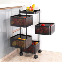 Metal Square High Quality Kitchen Trolley with Wheels (4 Layer / 1 Pc) - justgrabit.in | Just Grab It