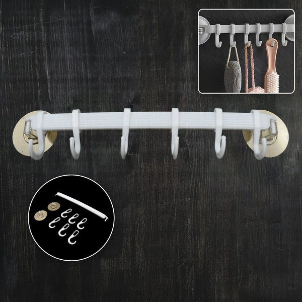1pc bath towel hanger wall mount towel hanger wall towel shelf towel hanging rack kitchen towel holder towel hanging hook - Justgrabit Inc.