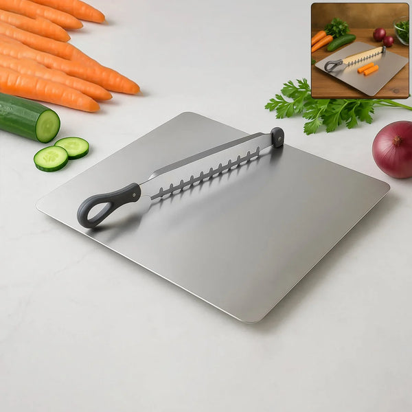 Supermom Stainless Steel Multifunctional Cut & Chop Vegetable Slicer Tool (1 Pc) - Justgrabit Inc.