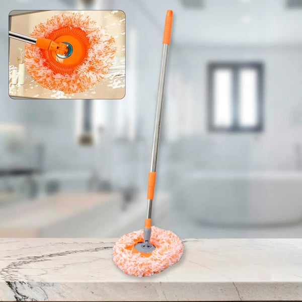 360° Rotatable Ceiling Dust Cleaning Mop Extendable Long Lightweight Handle Mop Heads Pad, Spin Scrubber for Ceiling Floor Bathroom Kitchen Tile - Justgrabit Inc.