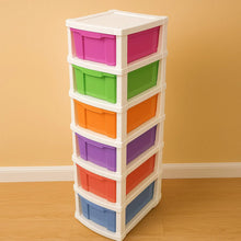 6 - Layer Multi - Colored Plastic Storage Drawer Cabinet - Justgrabit Inc.