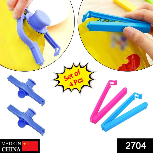 4 Pc Food Sealing Clip used in all kinds of places including household and official, especially for sealing packed food and stuff. - Justgrabit Inc.