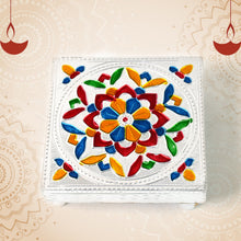 1 Pc Meenakari Wooden Chowki & Bajot Set: For Home & Office Puja (Multicolor) - justgrabit.in | Just Grab It