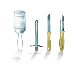 4In1 Combo - Stainless Steel Kitchen Lighter, Knife, Peeler and Smooth Grater - Justgrabit Inc.