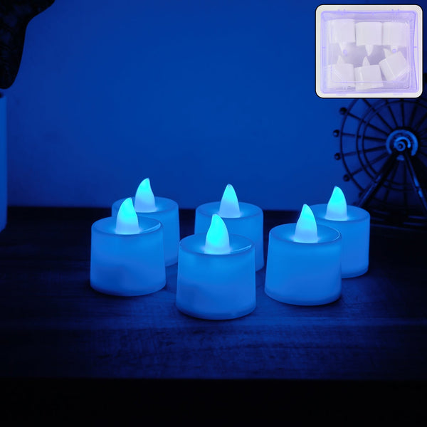 Blue LED Tea Light Candles (6 Pc) - justgrabit.in | Just Grab It