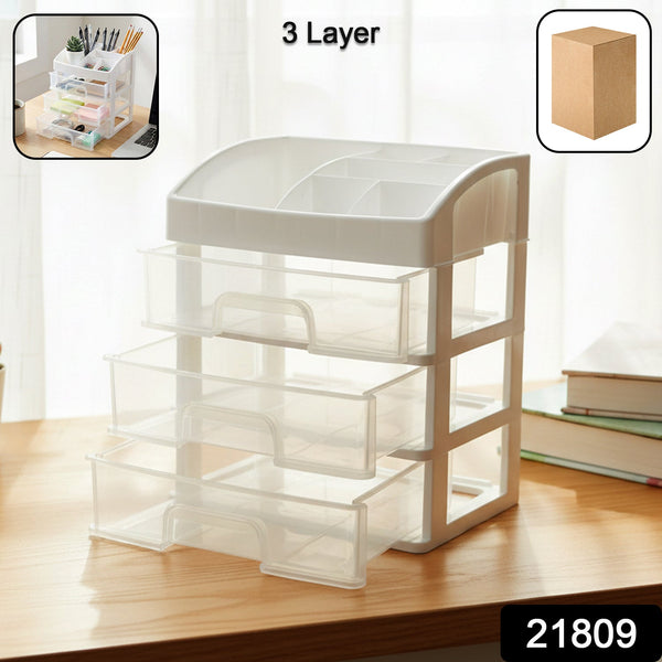 3 Layer Multipurpose Desktop Storage Organizer - justgrabit.in | Just Grab It