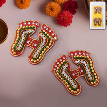 Decorative Laxmi Charan Paduka Sticker Set (Pack of 2 Pc) - justgrabit.in | Just Grab It