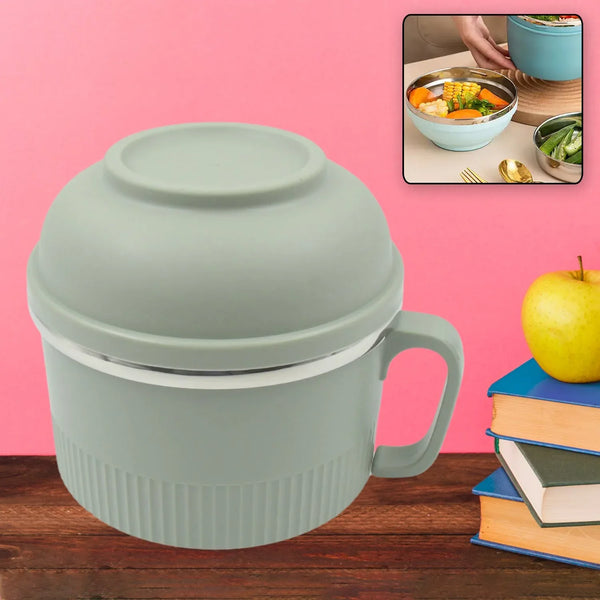 Vacuum Food Flask, Insulation Large Capacity Double Layer Structure Non Slip Labor Saving and Safe Stainless Steel Inner Tank Lunch Box/ Noodle Bowl for Camping Picnic for School Office Outdoor (1 Pc) - Justgrabit Inc.