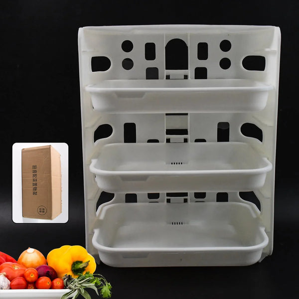 Plastic 3 Layer Wall - Mounted Food Organizer Rack (1 Set) - Justgrabit Inc.