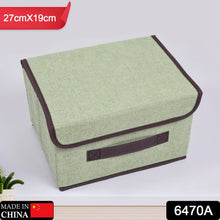 Foldable Cotton Linen Storage Box – Multi - Room Organizer with Lid & Handles - justgrabit.in | Just Grab It