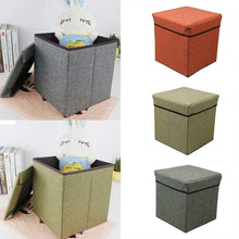 4986 Living Room Cube Shape Sitting Stool with Storage Box.(Mix Color) - justgrabit.in | Just Grab It