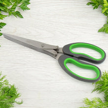 Multifunction Vegetable Stainless Steel Herbs Scissor with 5 Blades (1 Pc) - justgrabit.in | Just Grab It