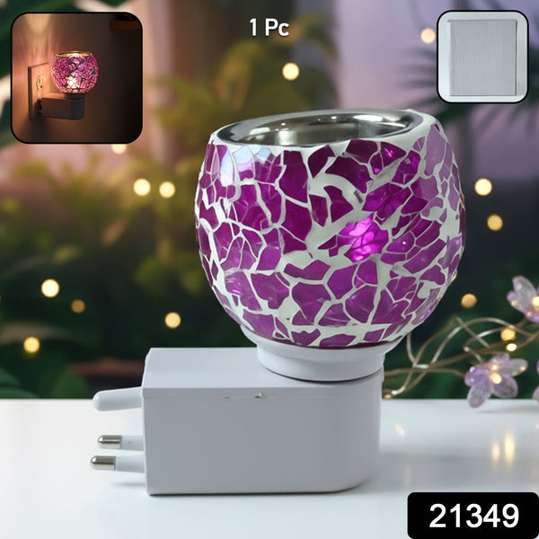 Premium Kapoor Dani Plug - In Mosaic Glass Aroma Diffuser & Night Lamp (1 Pc) - justgrabit.in | Just Grab It
