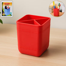 Officemate Pen Stand – Tri - Section Desk Organizer Stationery, Pens, Office Supplies - justgrabit.in | Just Grab It