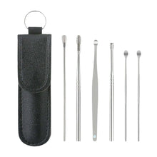 6 - in - 1 Ear Wax Cleaner - Resuable Ear Cleaning Tools Leather Pouch - justgrabit.in | Just Grab It