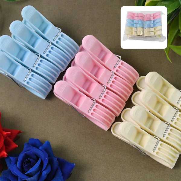 Plastic Cloth Clips (Multicolour) - Pack of 12 - Justgrabit Inc.