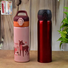 Double Walled Vacuum Insulated Water Bottle | (450 ml Approx / Mix Design / 1 Pc) - Justgrabit Inc.