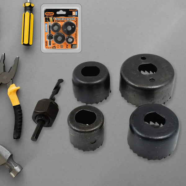 32 / 38 / 44 / 54 mm Hole Saw Cutter with Mandrel 32 - 54 mm (5 Pcs Set) - justgrabit.in | Just Grab It