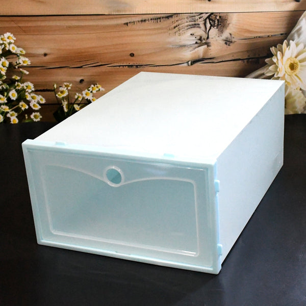 1 Layer Plastic Shoes Storage Box, Stackable Shoe Storage (1 pc / 32x21x12 CM) - justgrabit.in | Just Grab It