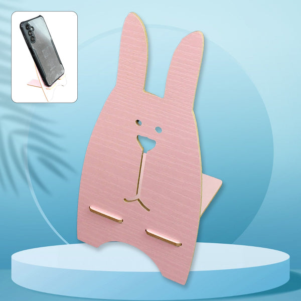 Wooden Cute Lovely Rabbit Design Mobile Stand (1 Pc) - justgrabit.in | Just Grab It