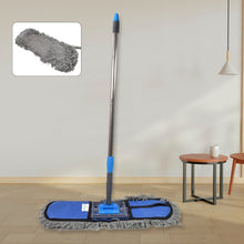 Wet and Dry Cotton Pad Floor Mop with Long Aluminium Handle (1 Pc / Large) - justgrabit.in | Just Grab It