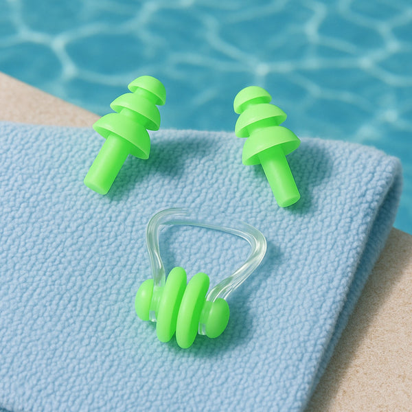 Swimming Earplugs and Nose Clip Set (3 Pc) - justgrabit.in | Just Grab It