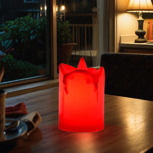 Flameless Melted Design Candles for Decoration, Diwali (1 pc) - justgrabit.in | Just Grab It