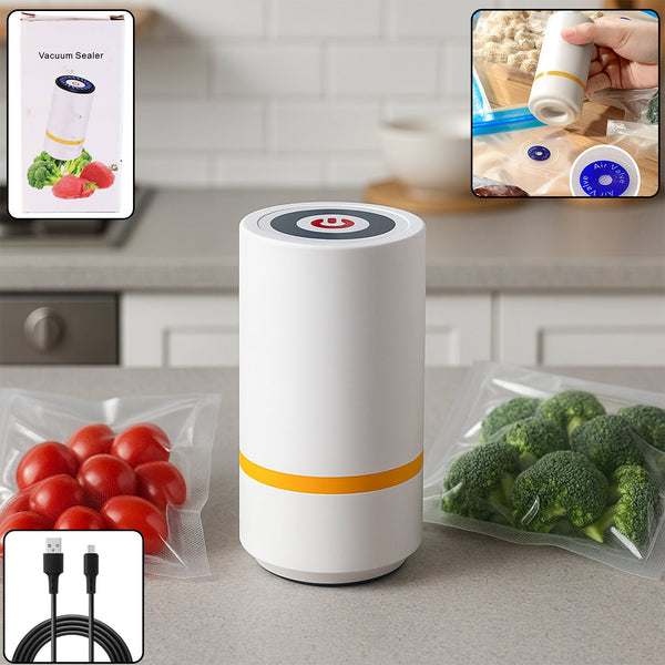 Portable USB Rechargeable Vacuum Sealer Machine (1 Pc) - justgrabit.in | Just Grab It