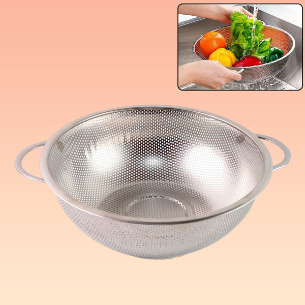 Stainless Steel Rice Vegetables Washing Bowl Strainer Collapsible Strainer. - justgrabit.in | Just Grab It
